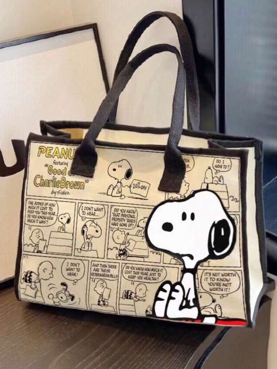 Peanuts Handbags - Peanuts Snoopy Comic Strip Canvas Tote Bag NEW 🏷️